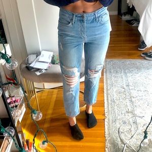 Topshop Moto Hayden high waist ripped denim size 26 ankle jeans length 30
